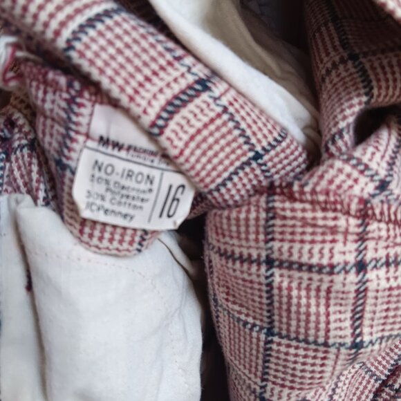 28x28 Vintage Bellbottom Jeans Pants Plaid 1970's Jc penney Boys 16 Twill Hippy - Picture 6 of 6